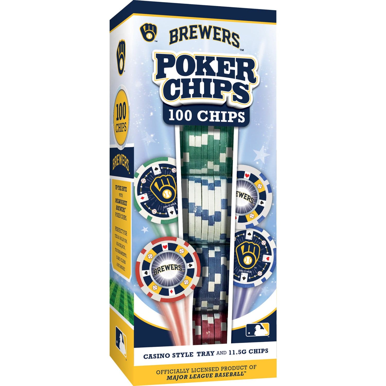 Milwaukee Brewers 100-Piece Poker Chip Set - Sports Gifts, Sports Memorabilia, Sports Collectibles, Fan Shop
