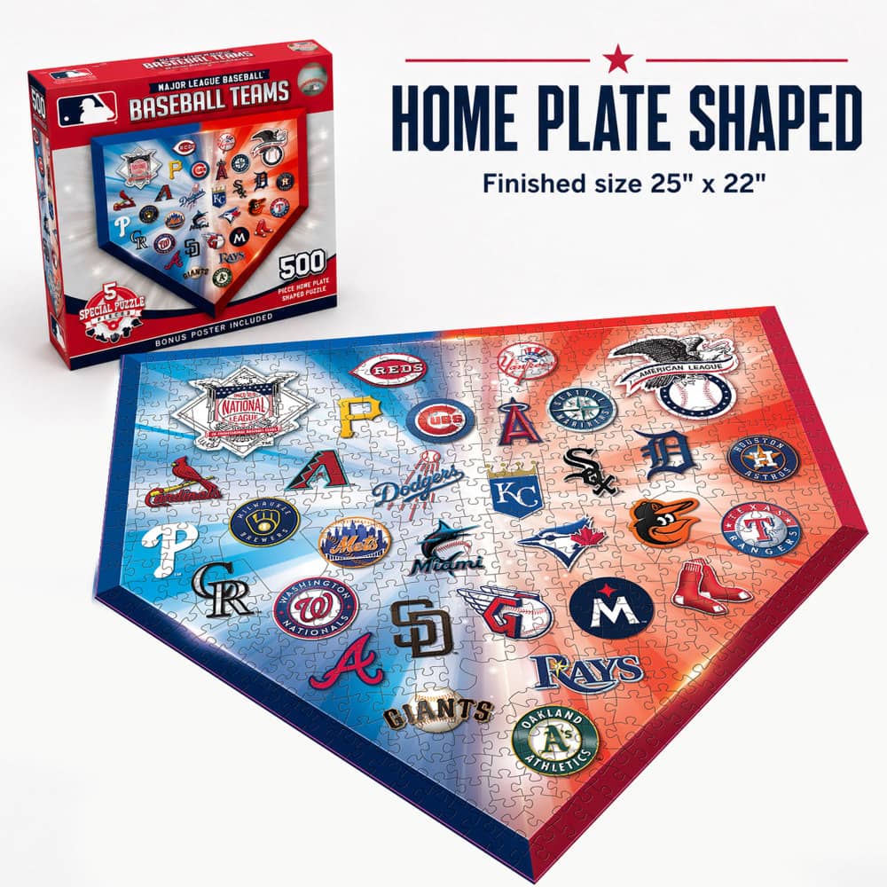 MLB Home Plate 500-Piece Shaped Puzzle