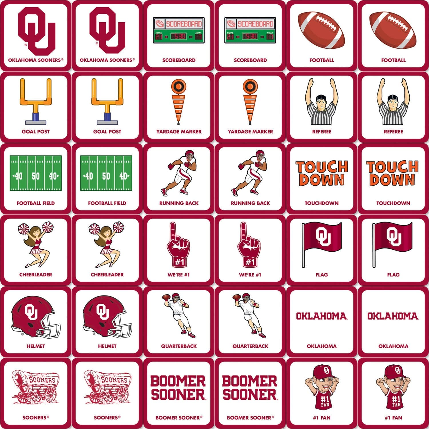 Oklahoma Sooners Team Matching Game - Sports Gifts, Sports Memorabilia, Sports Collectibles, Fan Shop