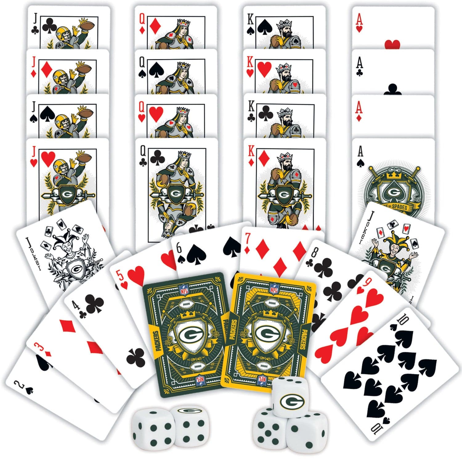 Green Bay Packers 2-Pack Playing Cards and Dice Set
