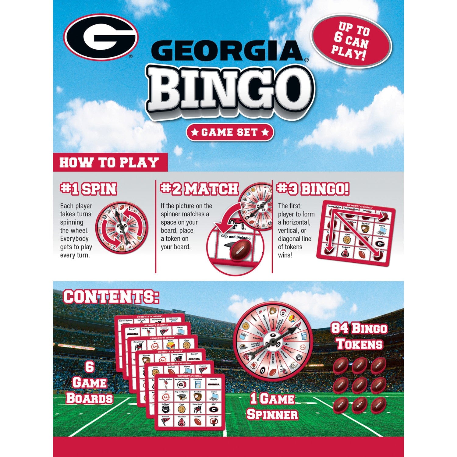 Georgia Bulldogs Bingo Game: Cheer and Play! - Sports Gifts, Sports Memorabilia, Sports Collectibles, Fan Shop