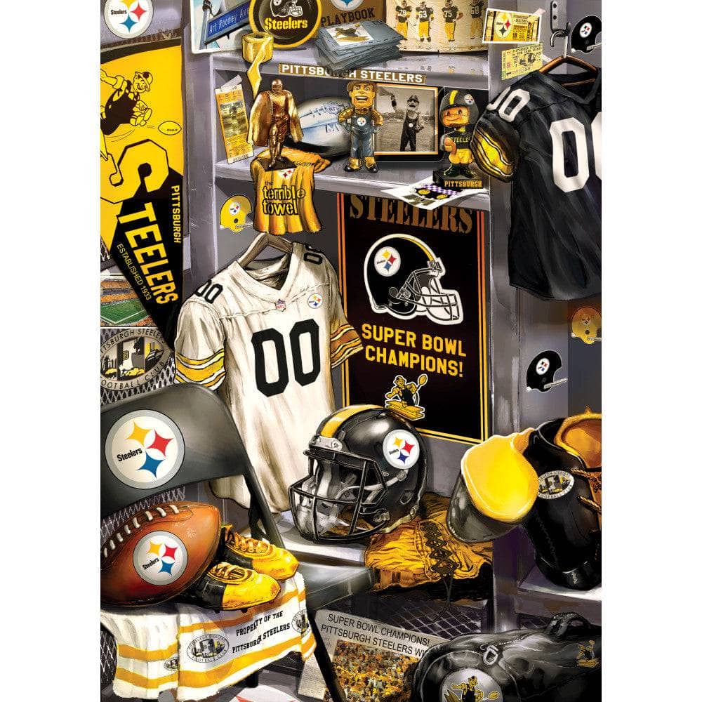 Pittsburgh Steelers Locker Room 500-Piece Jigsaw Puzzle - Sports Gifts, Sports Memorabilia, Sports Collectibles, Fan Shop