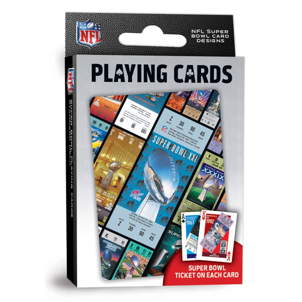 NFL Super Bowl Ticket Playing Cards - 54 Card Deck - Sports Gifts, Sports Memorabilia, Sports Collectibles, Fan Shop
