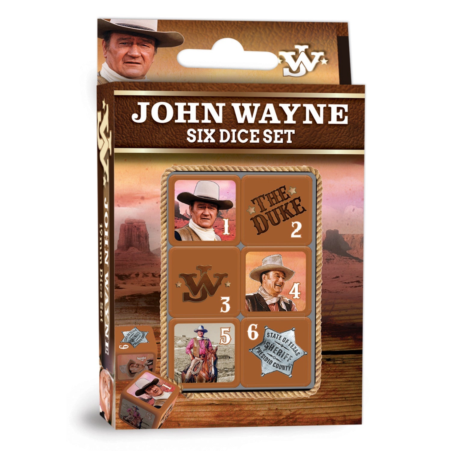 John Wayne 6 Piece D6 Gaming Dice Set - 757 Sports Collectibles