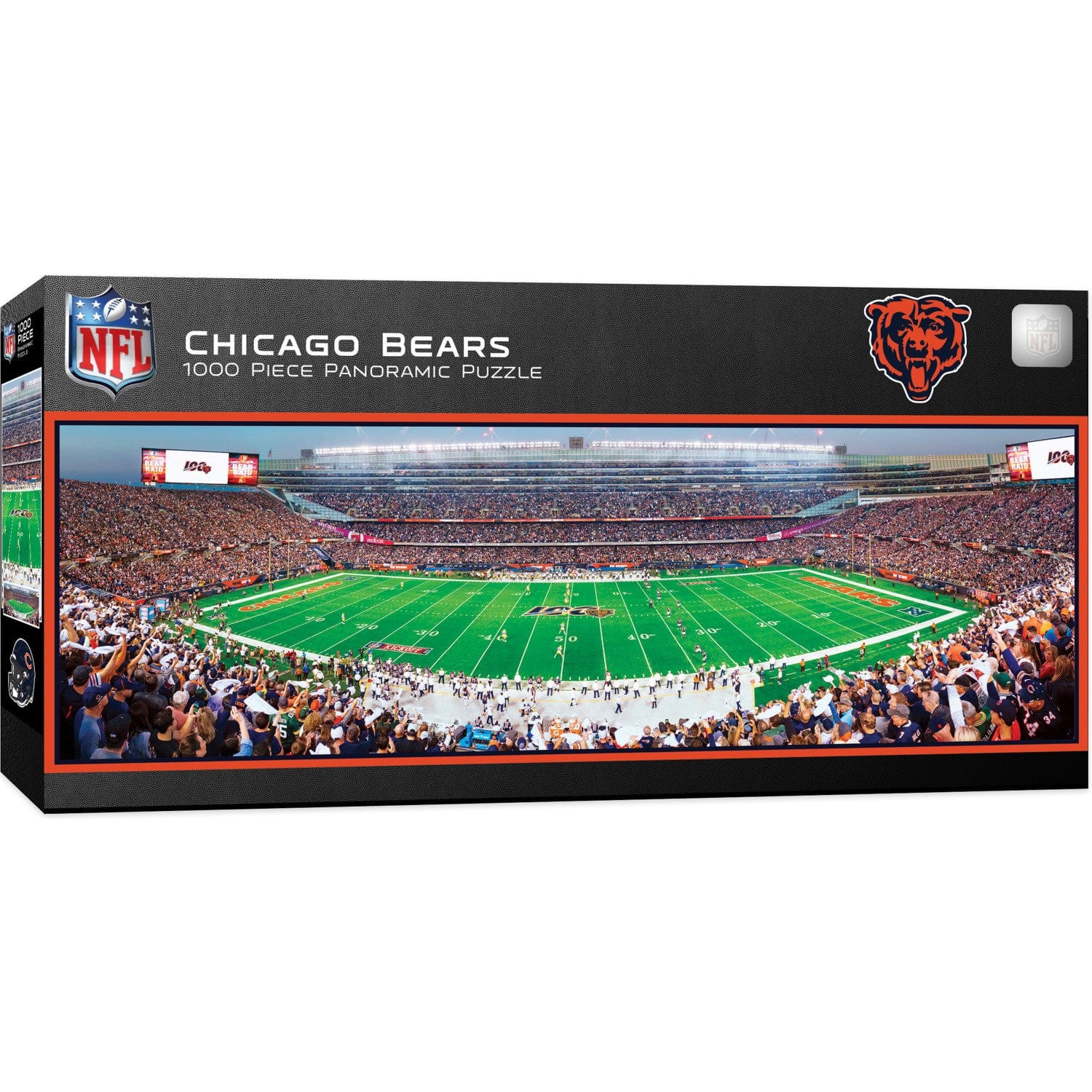 Chicago Bears 1000 Piece Panoramic Jigsaw Puzzle - Center View - Sports Gifts, Sports Memorabilia, Sports Collectibles, Fan Shop