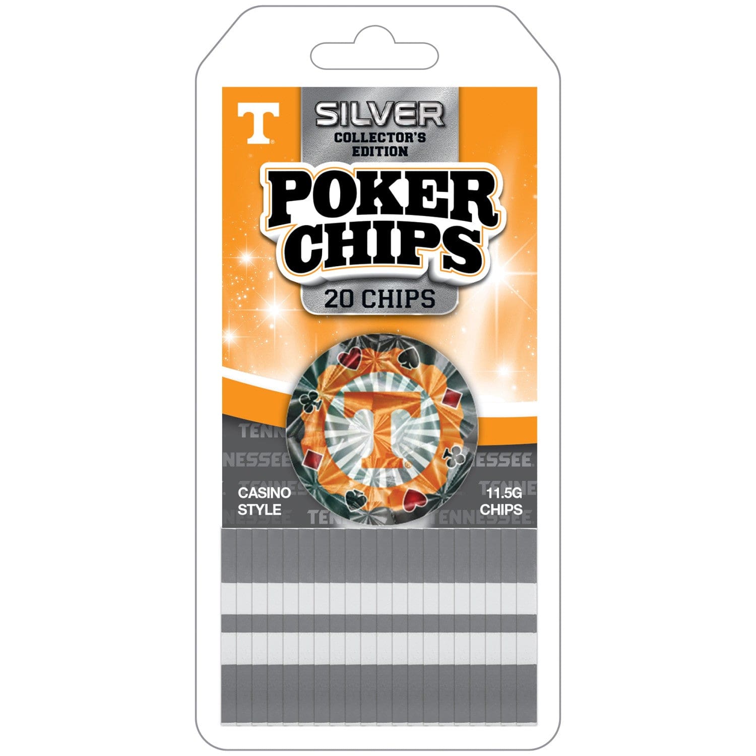 Tennessee Volunteers 20-Piece Poker Chip Set - Sports Gifts, Sports Memorabilia, Sports Collectibles, Fan Shop