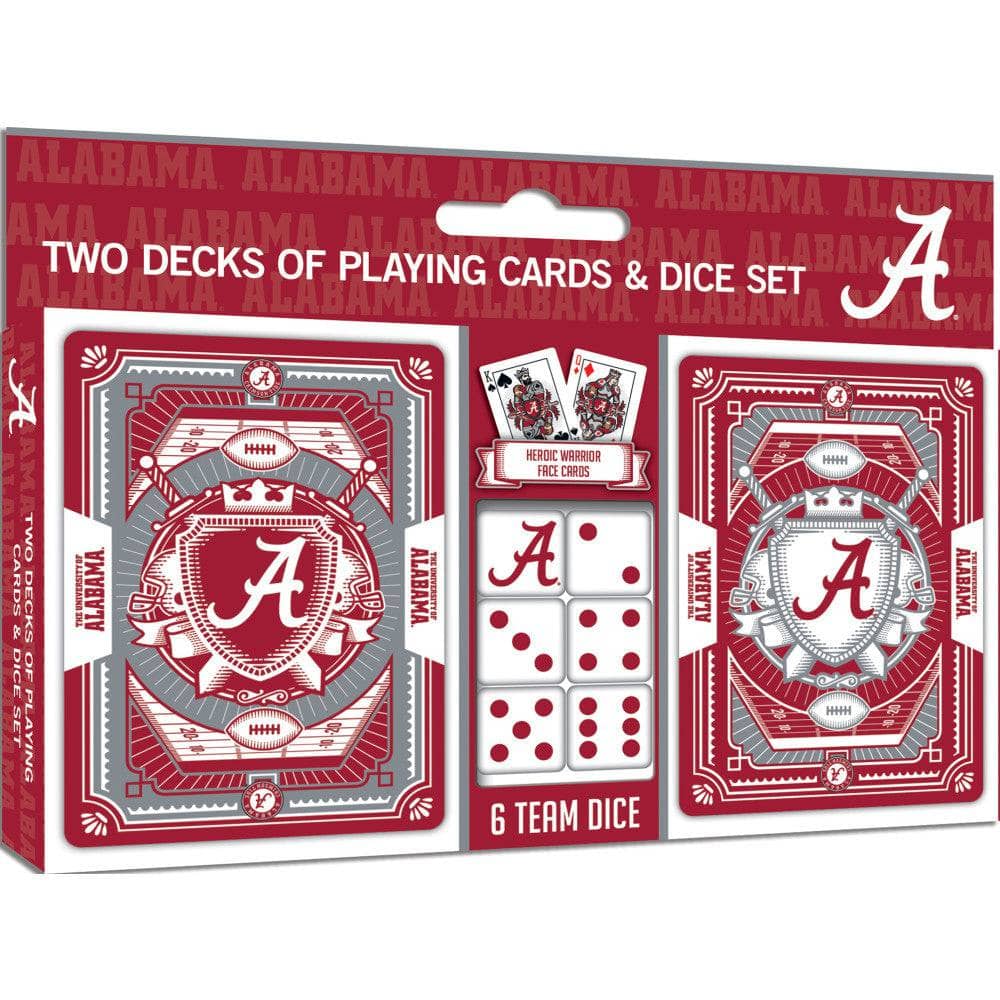 Alabama Crimson Tide 2-Pack Playing Cards and Dice Set - Sports Gifts, Sports Memorabilia, Sports Collectibles, Fan Shop