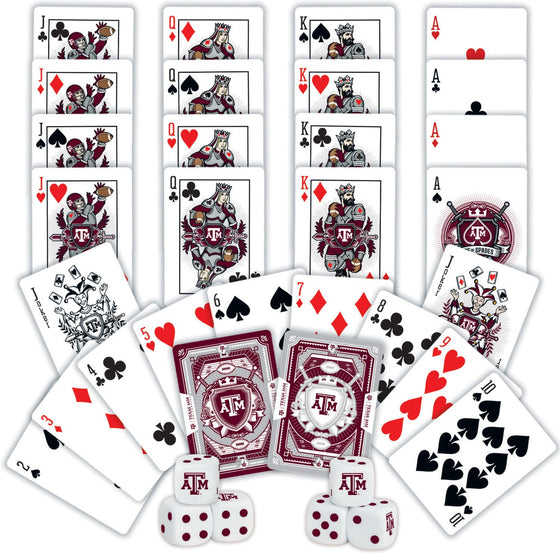 Texas A&M Aggies - 2-Pack Playing Cards & Dice Set - 757 Sports Collectibles