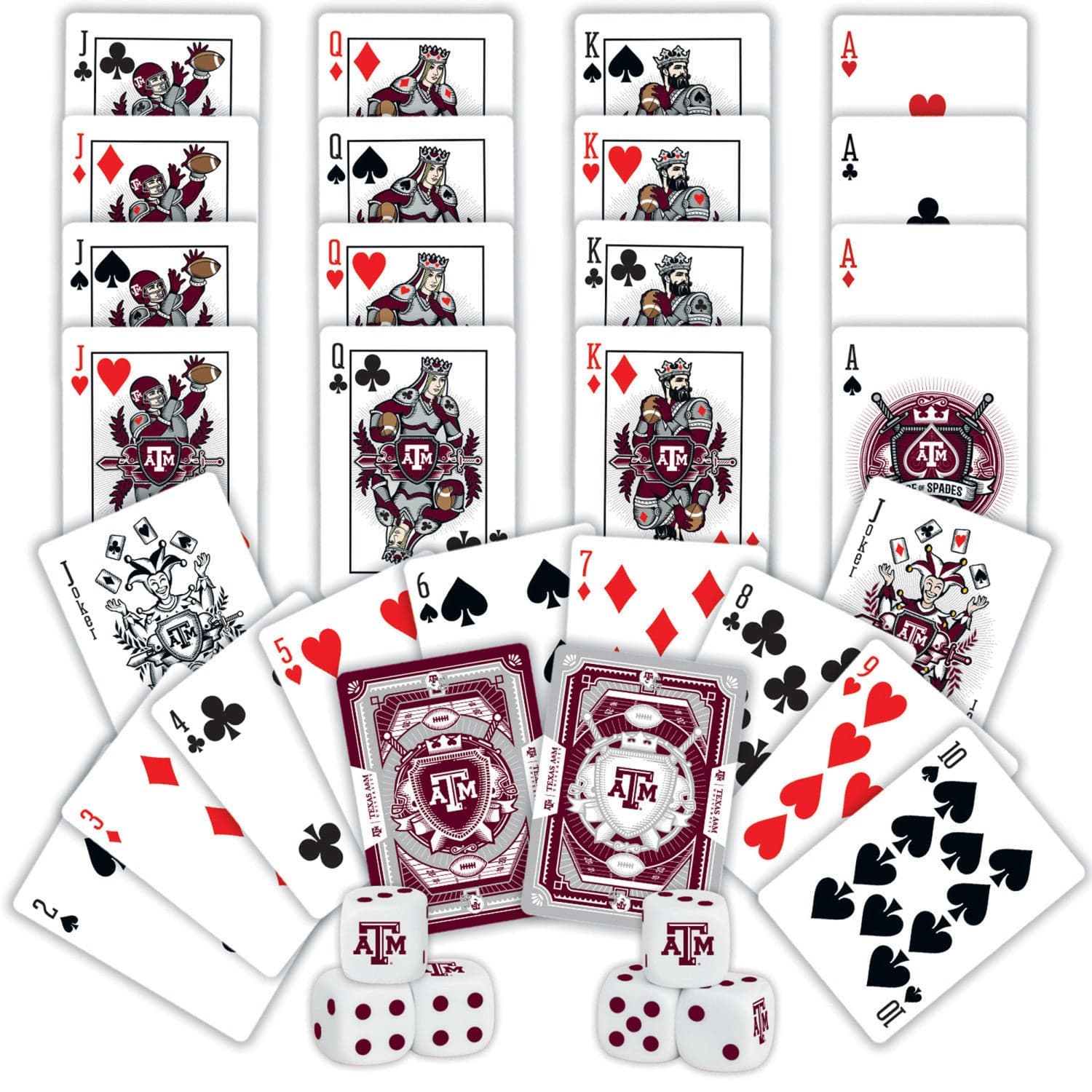 Texas A&M Aggies 2-Pack Playing Cards and Dice Set - Sports Gifts, Sports Memorabilia, Sports Collectibles, Fan Shop