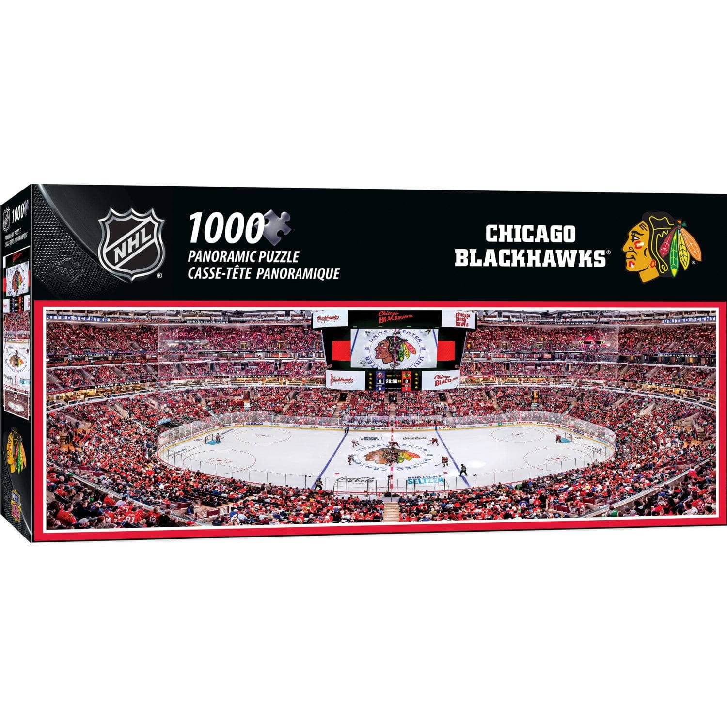 Chicago Blackhawks 1000 Piece Panoramic Jigsaw Puzzle - Sports Gifts, Sports Memorabilia, Sports Collectibles, Fan Shop