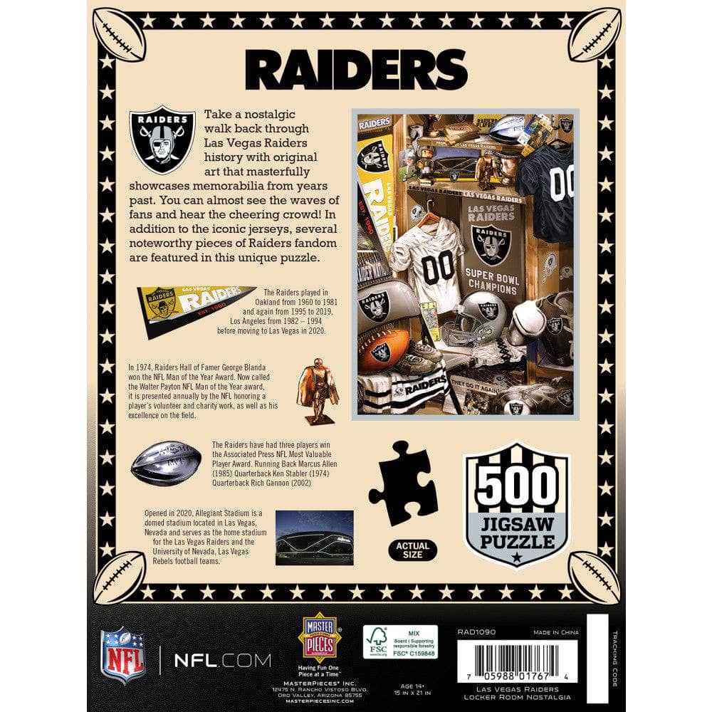 Las Vegas Raiders Locker Room 500-Piece Jigsaw Puzzle