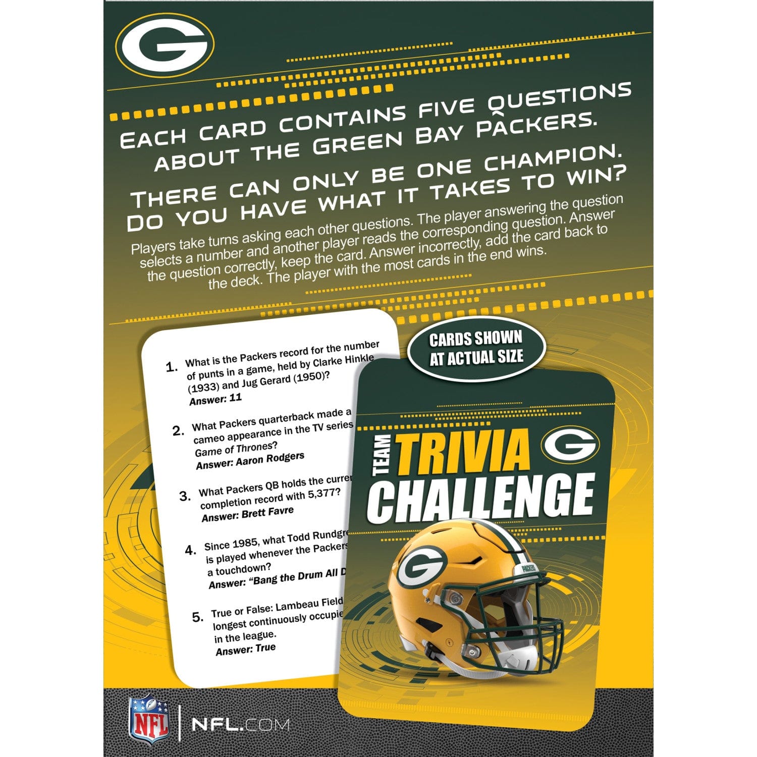 Green Bay Packers Trivia Challenge: Test Your Knowledge of the Packers! - Sports Gifts, Sports Memorabilia, Sports Collectibles, Fan Shop