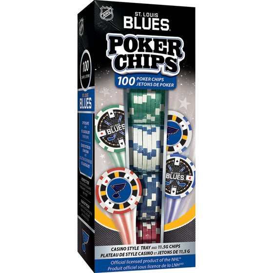 St. Louis Blues 100 Piece Poker Chips - 757 Sports Collectibles