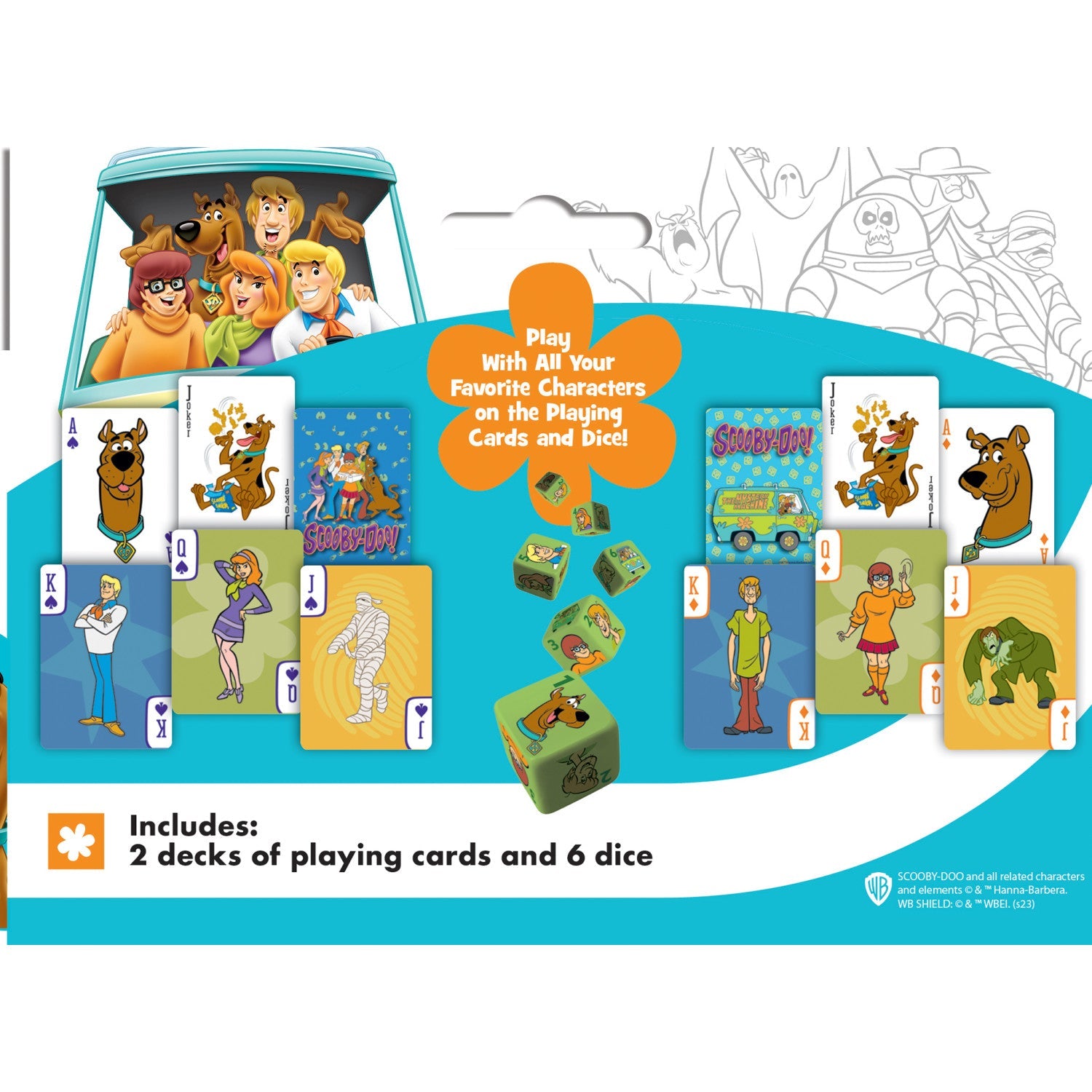 Scooby Doo 2-pack Playing Cards & Dice Set - 757 Sports Collectibles
