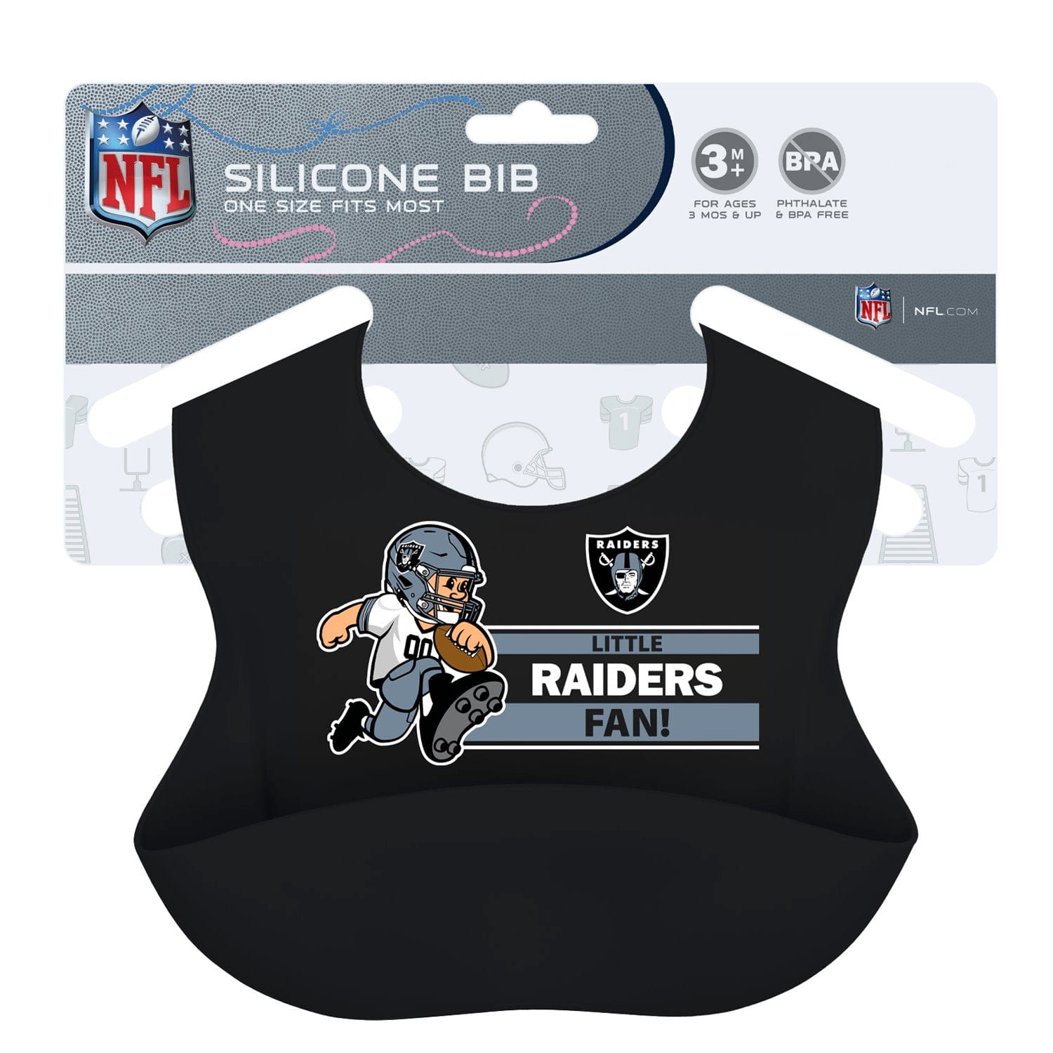 Las Vegas Raiders NFL Silicone Bib for Babies - Sports Gifts, Sports Memorabilia, Sports Collectibles, Fan Shop