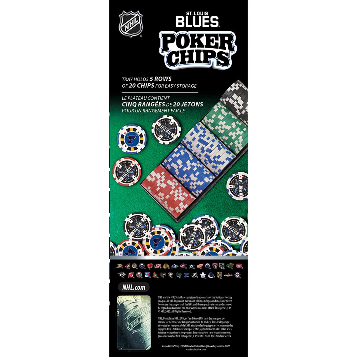 St. Louis Blues 100 Piece Poker Chip Set - Sports Gifts, Sports Memorabilia, Sports Collectibles, Fan Shop
