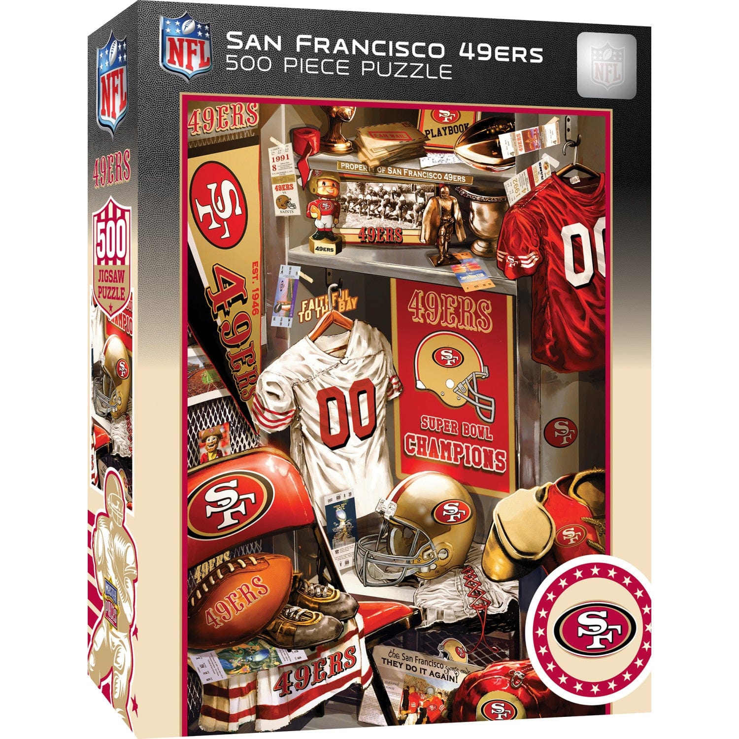San Francisco 49ers Locker Room 500-Piece Jigsaw Puzzle - Sports Gifts, Sports Memorabilia, Sports Collectibles, Fan Shop