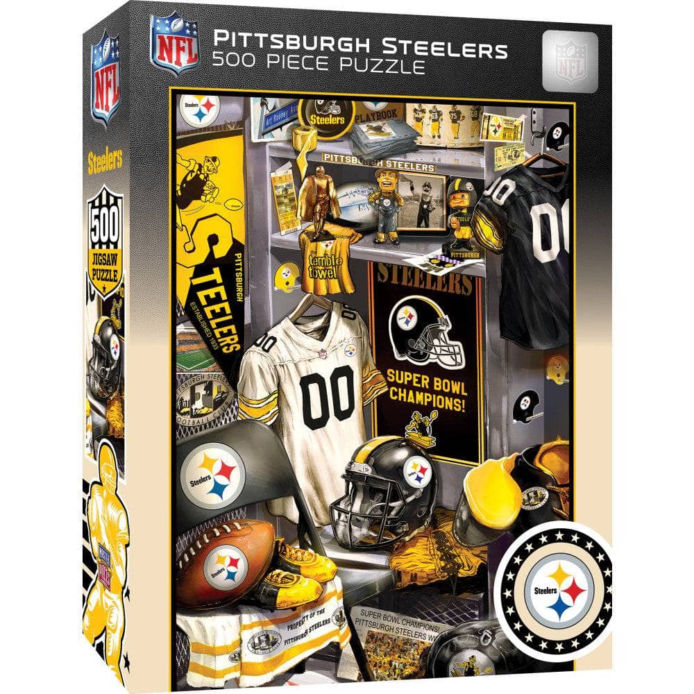 Pittsburgh Steelers Locker Room 500-Piece Jigsaw Puzzle - Sports Gifts, Sports Memorabilia, Sports Collectibles, Fan Shop