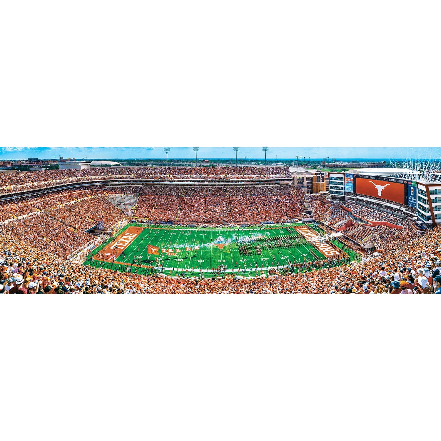 Texas Longhorns 1000 Piece Panoramic Jigsaw Puzzle - Sports Gifts, Sports Memorabilia, Sports Collectibles, Fan Shop