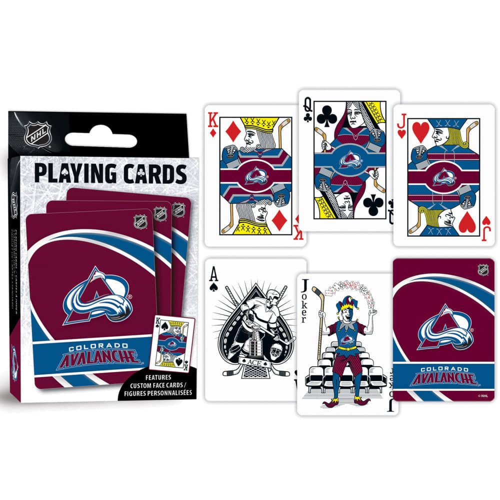 Colorado Avalanche Playing Cards - Official 54 Card Deck - Sports Gifts, Sports Memorabilia, Sports Collectibles, Fan Shop