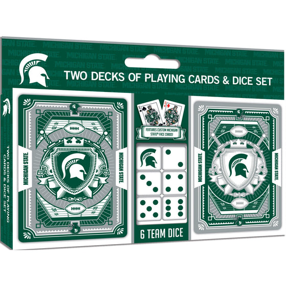 Michigan State Spartans - 2-Pack Playing Cards & Dice Set - 757 Sports Collectibles
