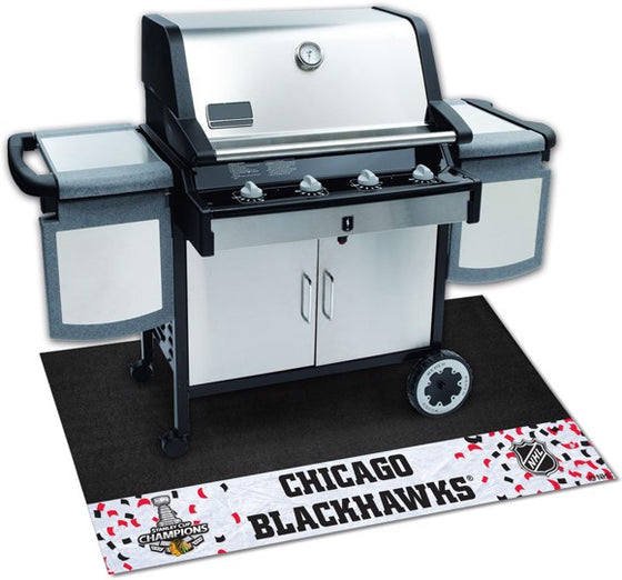 Chicago Blackhawks 2015 Stanley Cup Champions Grill Mat