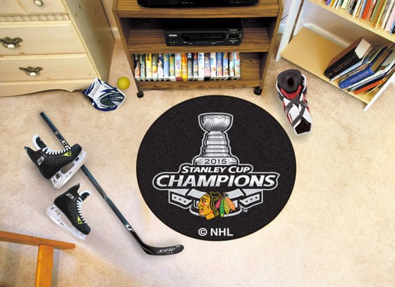 Chicago Blackhawks 2015 Stanley Cup Champions Hockey Puck Mat