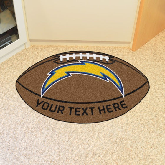 Los Angeles Chargers Personalized Football Mat