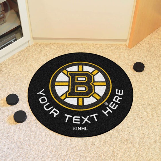 Boston Bruins Personalized Hockey Puck Mat