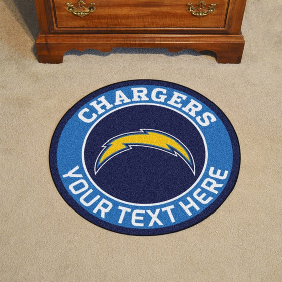 Los Angeles Chargers Personalized Roundel Mat