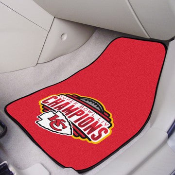 Kansas City Chiefs Super Bowl LIV 54 Champions 2-piece Carpet Car Mat Set 17"x27"