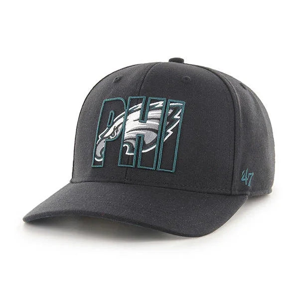 PHILADELPHIA EAGLES BLACK CROP SHADOW 47 MVP DP Strapback
