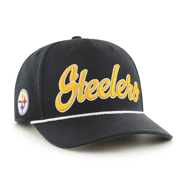 PITTSBURGH STEELERS BLACK OVERHAND SCRIPT ALT 47 MVP DV Snapback