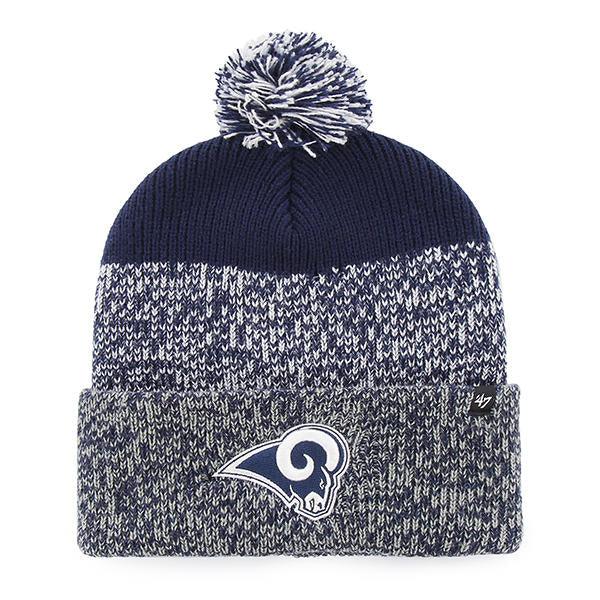 LOS ANGELES RAMS LIGHT NAVY STATIC CUFF KNIT BEANIE W/ CUFF W/POM