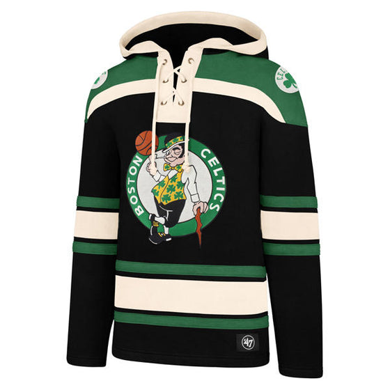 47 Brand Lacer Hoodie - Mens Boston Celtics Jet Black XXL