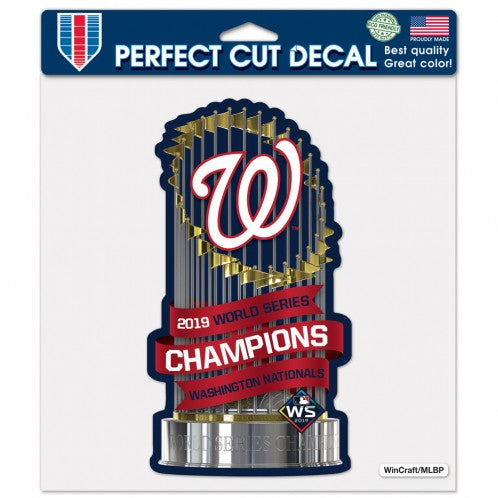Washington Nationals 2019 World Series Champions PERFECT CUT COLOR DECAL 8" X 8"