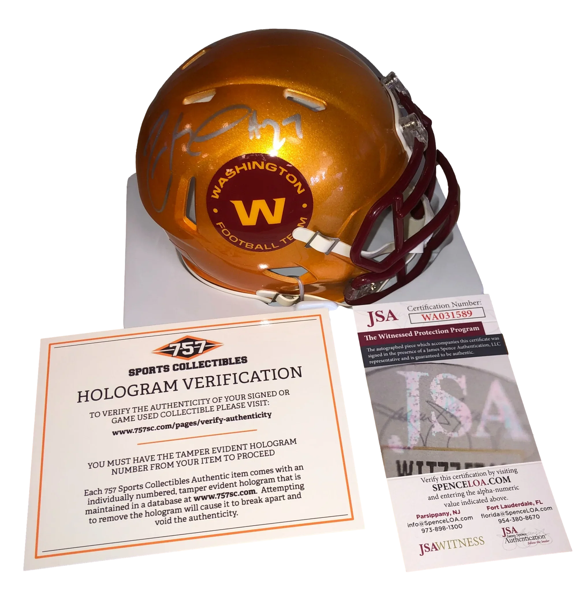 Washington Commanders Fred Smoot Signed Auto Inscribed Flash Mini Helmet JSA W COA - 757 Sports Collectibles