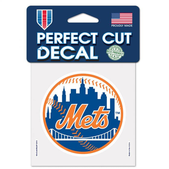 NEW YORK METS PRIMARY LOGO PERFECT CUT COLOR DECAL 4" X 4"