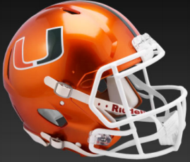 Miami Hurricanes Authentic Speed Football Helmet FLASH