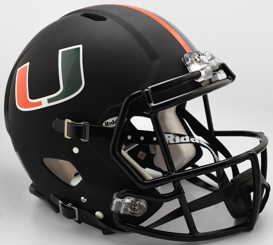 Miami Hurricanes Speed Football Helmet <B>2017 Nights Alt</B>