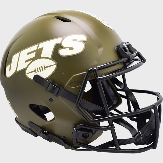 New York Jets Speed Football Helmet <B>SALUTE TO SERVICE</B>