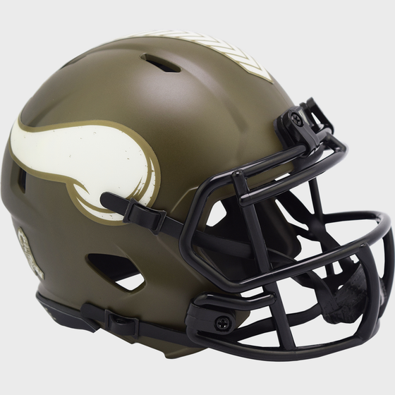 Minnesota Vikings NFL Mini Speed Football Helmet <B>SALUTE TO SERVICE</B>