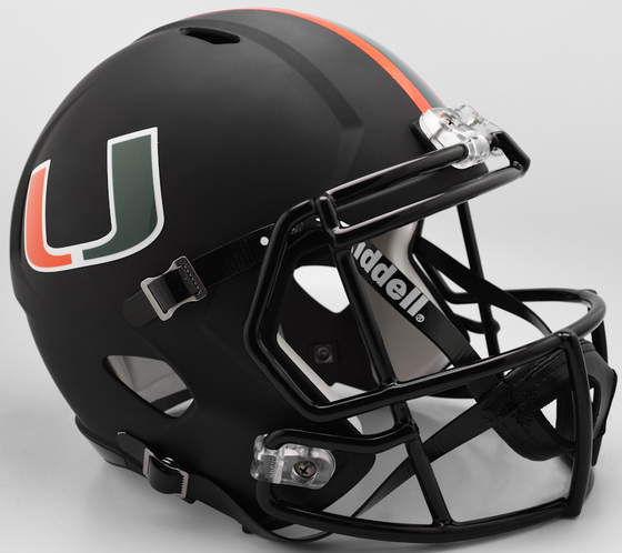 Miami Hurricanes Speed Replica Football Helmet <B>2017 Nights Alt</B>