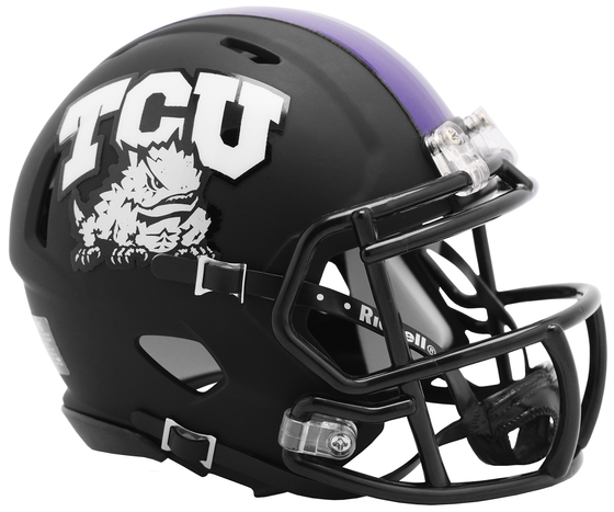 TCU Horned Frogs NCAA Mini Speed Football Helmet <B>2019 Matte Black</B>