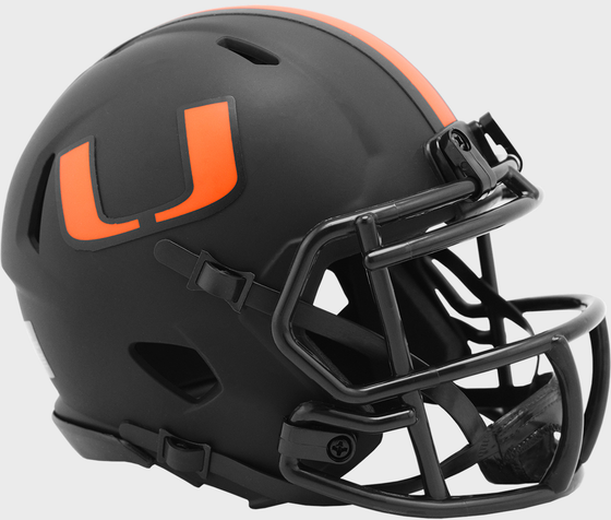 Miami Hurricanes Mini Speed Football Helmet <B>ECLIPSE</B>