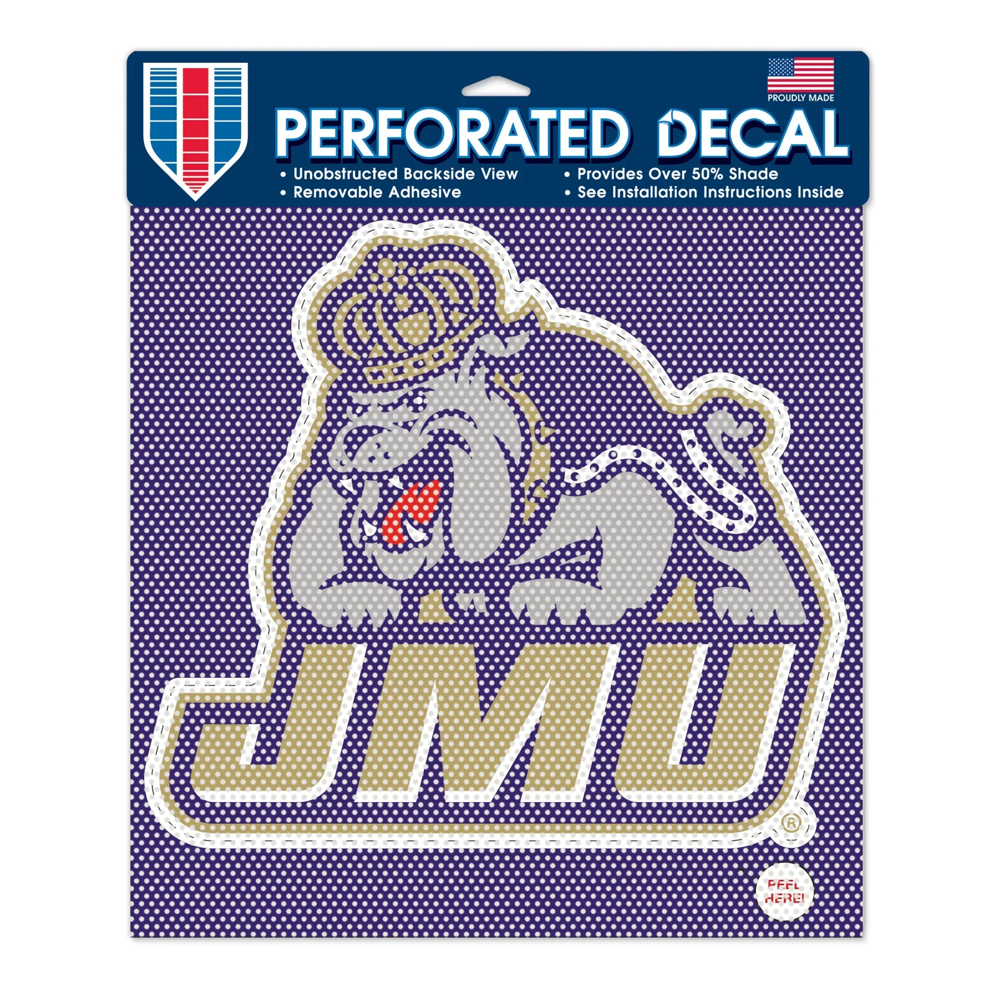 JMU 17x17 Perforated Decal