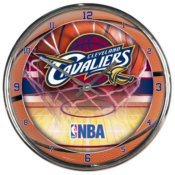 Cleveland Cavaliers Round Chrome Wall Clock (CDG) - 757 Sports Collectibles