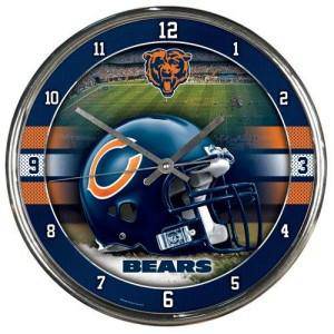 Chicago Bears Round Chrome Wall Clock (CDG) - 757 Sports Collectibles