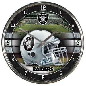 Oakland Raiders Round Chrome Wall Clock (CDG) - 757 Sports Collectibles