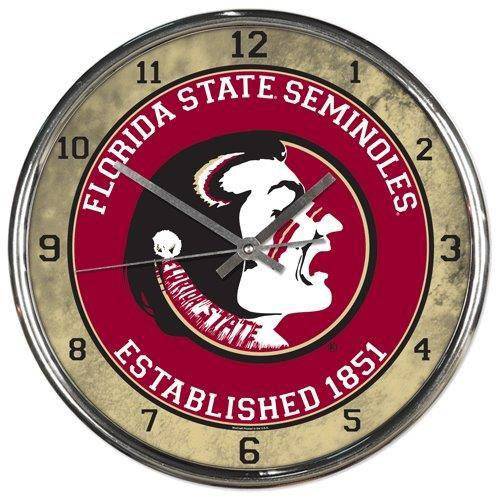 Florida State Seminoles Round Chrome Wall Clock (CDG) - 757 Sports Collectibles